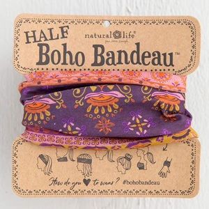 Natural Life Half Boho Headband Bandeau Purple